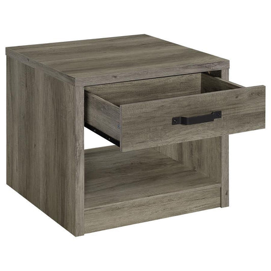 Felix - 1 - Drawer Engineered Wood Side End Table - Gray Driftwood End Tables by Coaster Fine Furniture - Walls Furniture & Mattress