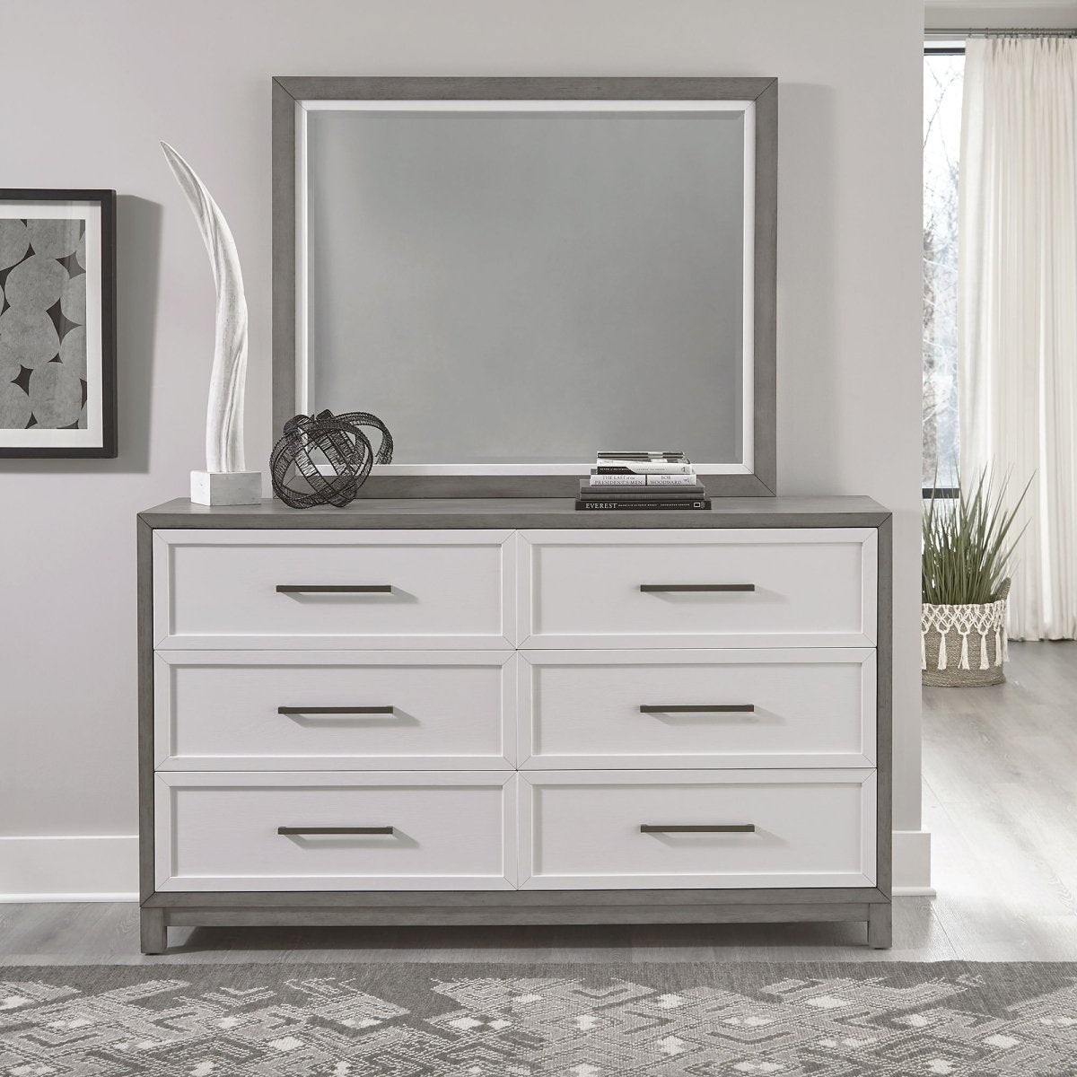 Palmetto Heights - Dresser & Mirror - White Dresser & Mirror by Liberty Furniture - Walls Furniture & Mattress