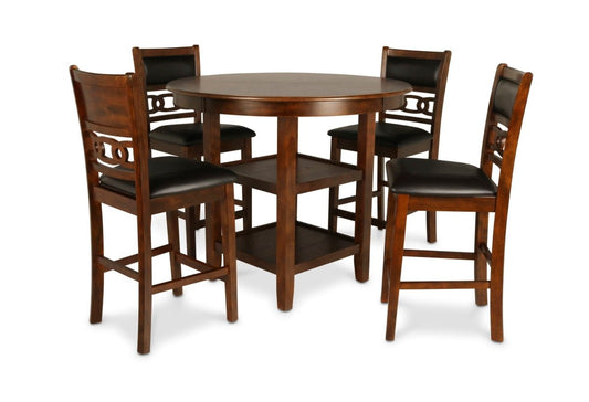 Gia - Round Counter Dining Set 5 Piece Dining Room Sets by New Classic - Walls Furniture & Mattress