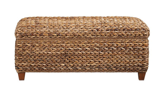 Laughton - Hand - Woven Banana Leaf Storage Trunk - Amber Storage Benches by CoasterEssence - Walls Furniture & Mattress