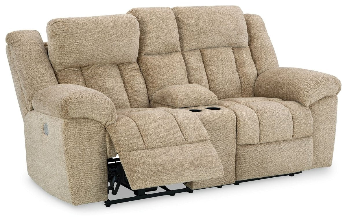 Tip - off - Power Reclining Loveseat With Console / Adj Headrest Reclining Loveseats by Signature Design by Ashley® - Walls Furniture & Mattress