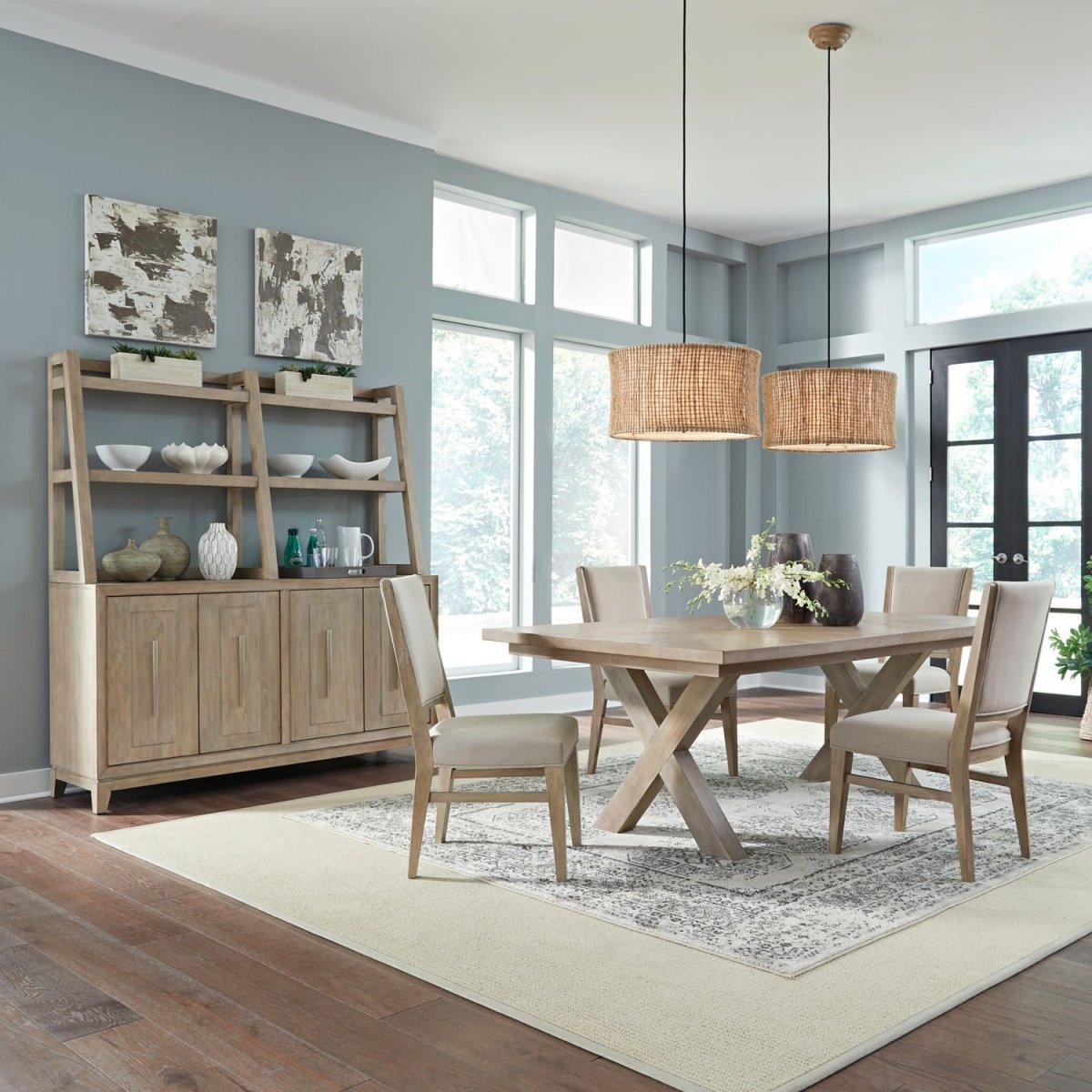 Brentwood - Double Pedestal Table Set 5 Piece Dining Room Sets by Liberty Furniture - Walls Furniture & Mattress