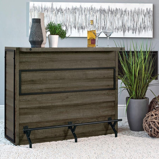 Joe - 5 - Shelf Composite Wood Home Bar Wine Cabinet - Aged Oak Wine Cabinets by CoasterEveryday - Walls Furniture & Mattress