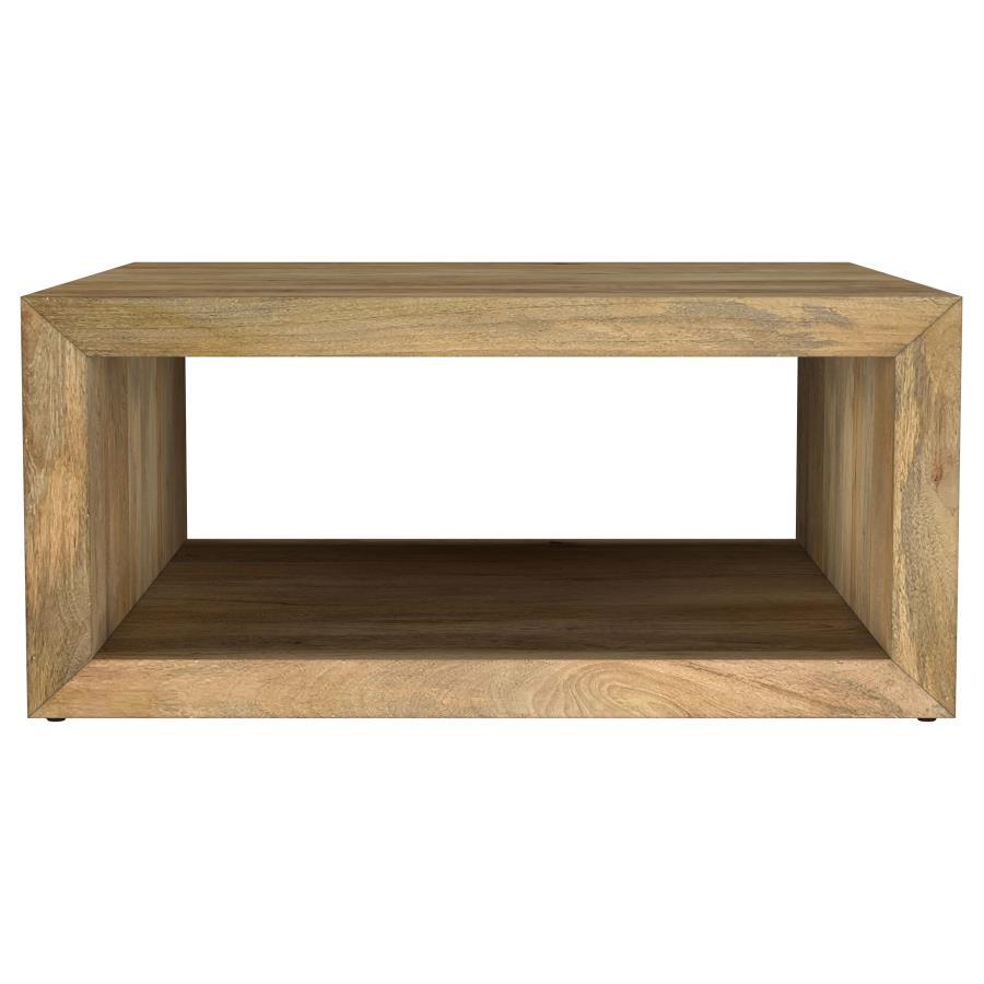 Benton - Square Solid Mango Wood Coffee Table - Natural Coffee Tables by Coaster Fine Furniture - Walls Furniture & Mattress