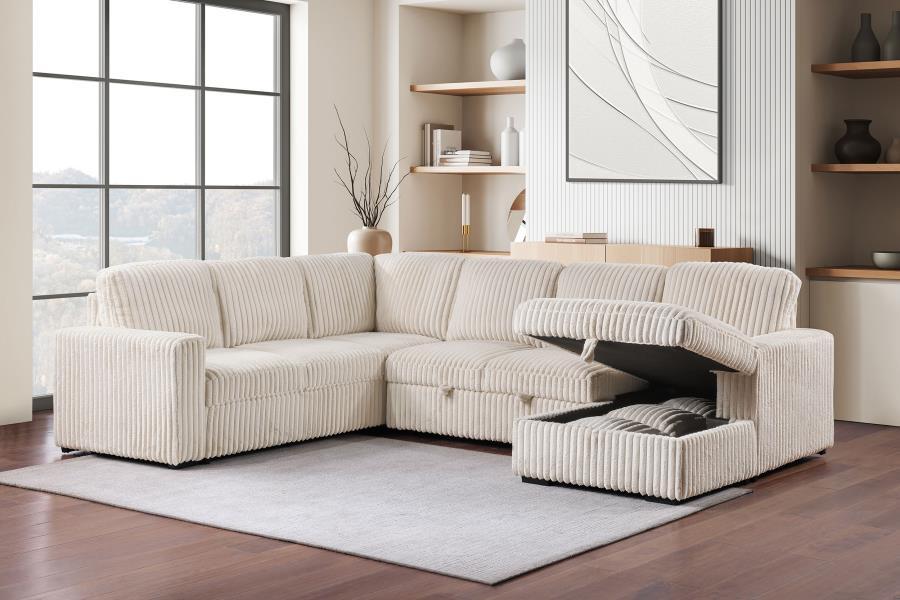 Devonshire - Sleeper Sectional Sofa Storage Chaise Sleeper Sectionals by Coaster Fine Furniture - Walls Furniture & Mattress