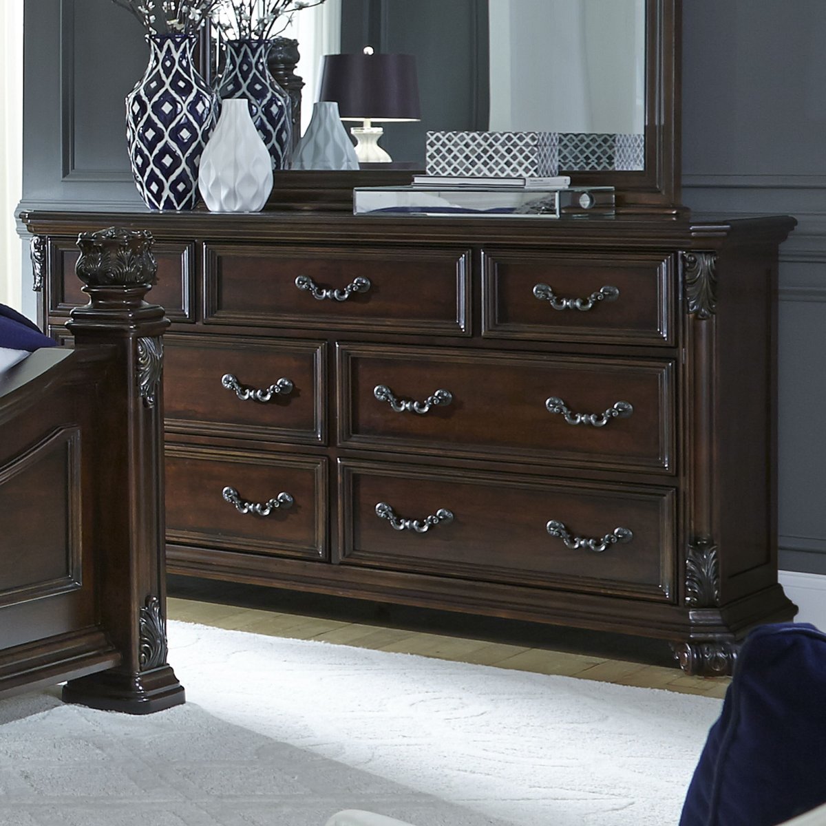 Messina Estates - 7 Drawer Dresser - Dark Brown Dressers by Liberty Furniture - Walls Furniture & Mattress
