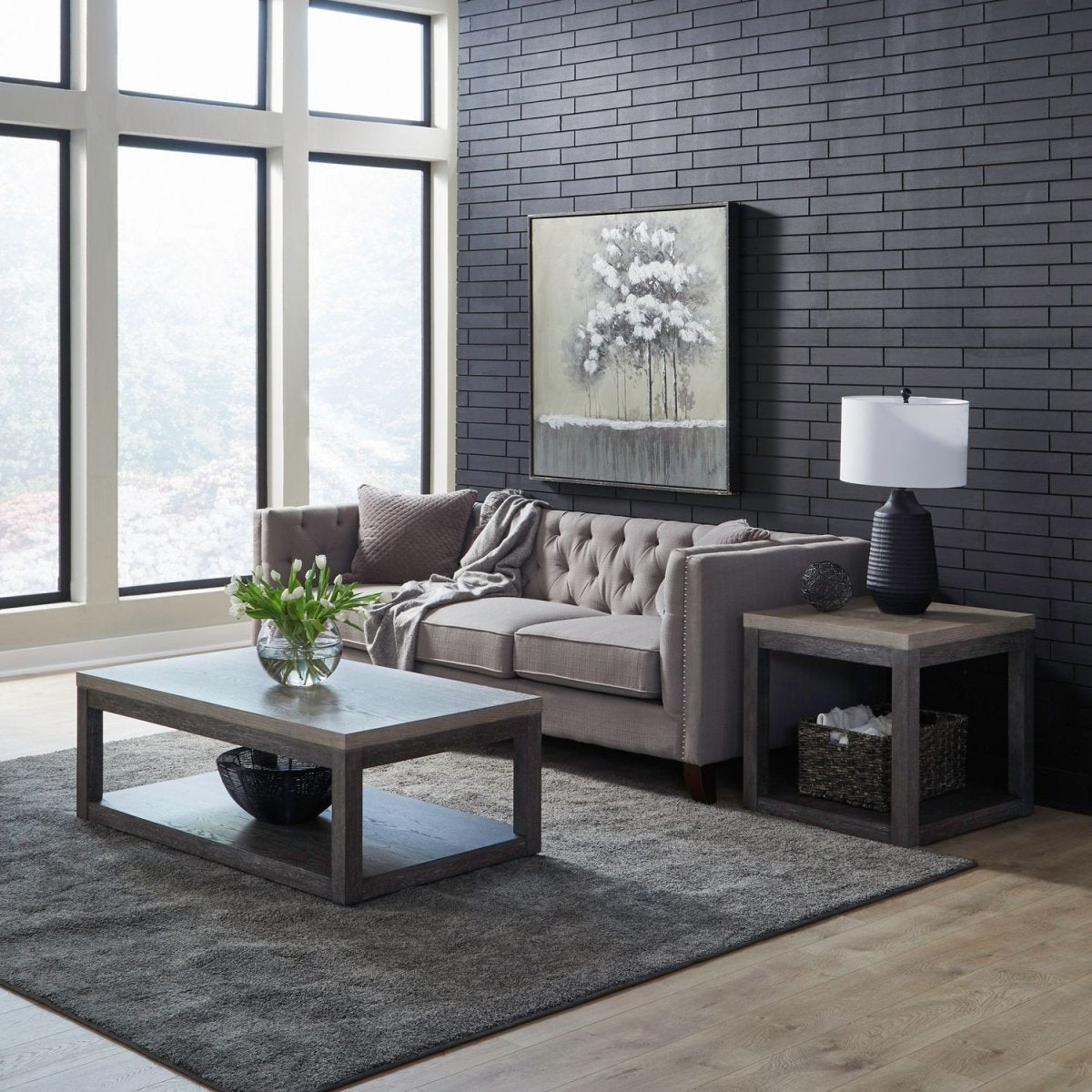 Piedmont - 3 Piece Table Set - Charcoal / Ash Table Sets by Liberty Furniture - Walls Furniture & Mattress