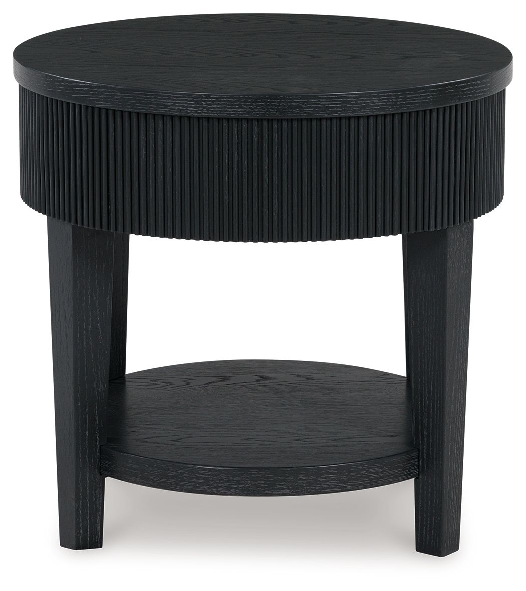 Marstream - Round End Table - Black End Tables by Signature Design by Ashley® - Walls Furniture & Mattress