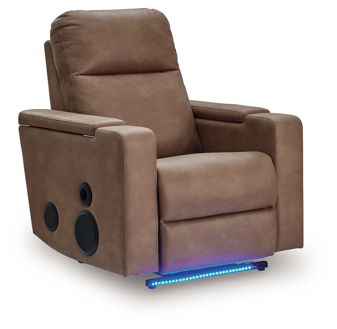 Lorrenton - Glider Power Recliner With Audio System - Caramel Glider Chairs by Signature Design by Ashley® - Walls Furniture & Mattress