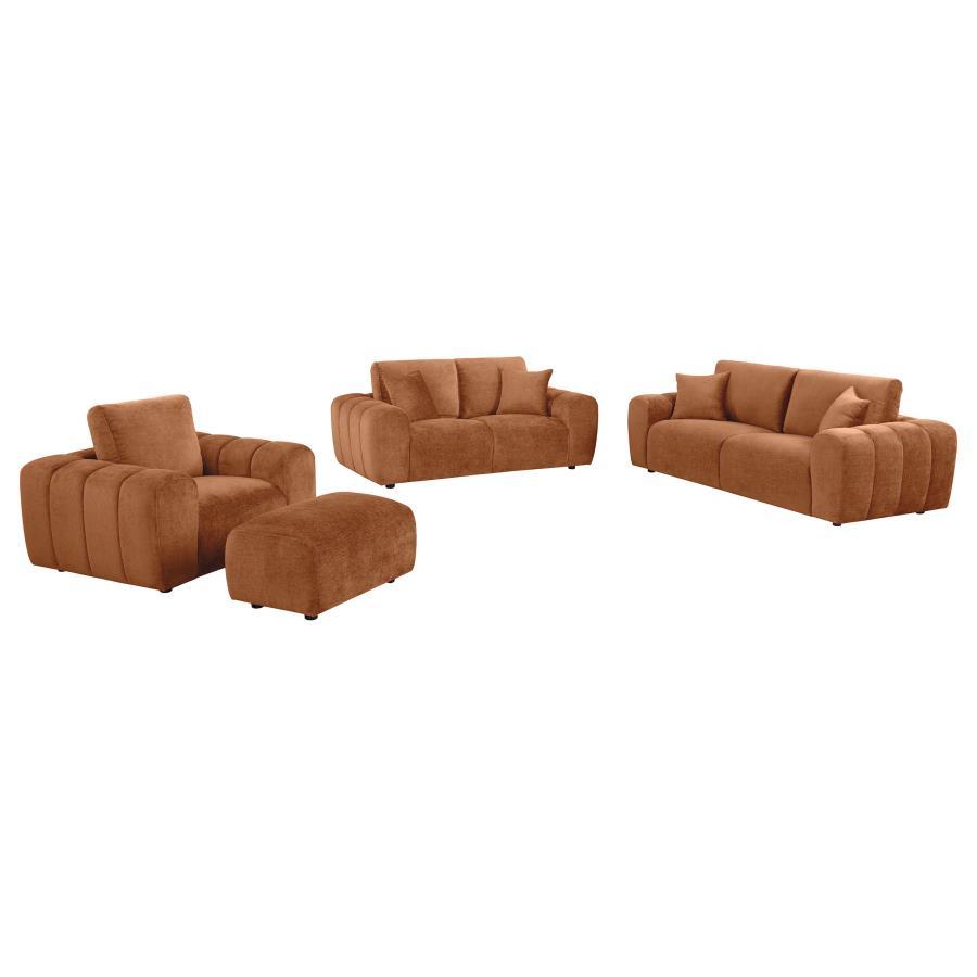 Burnett - Chenille Upholstered Sofa Set Stationary Sofas & Loveseats by Coaster Fine Furniture - Walls Furniture & Mattress