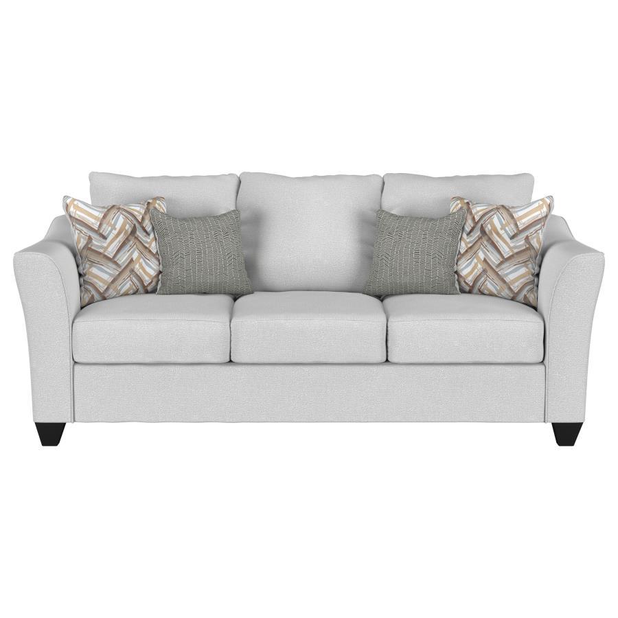 Salizar - Upholstered Flared Arm Sofa Stationary Sofas by CoasterEssence - Walls Furniture & Mattress
