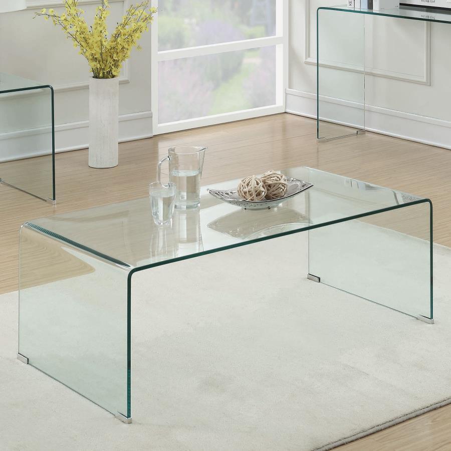 Ripley - Rectangular Tempered Bent Glass Table End Tables by CoasterEssence - Walls Furniture & Mattress