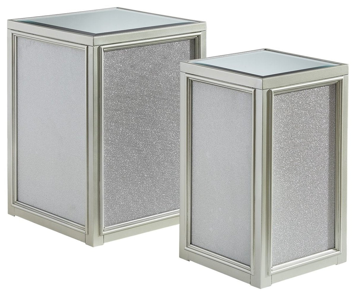 Traleena - Nesting End Tables (Set of 2) - Silver Finish Nesting Tables by Signature Design by Ashley® - Walls Furniture & Mattress