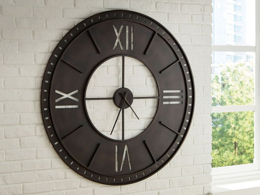Lytle - Wall Clock - Antique Brown Wall Clocks by Signature Design by Ashley® - Walls Furniture & Mattress