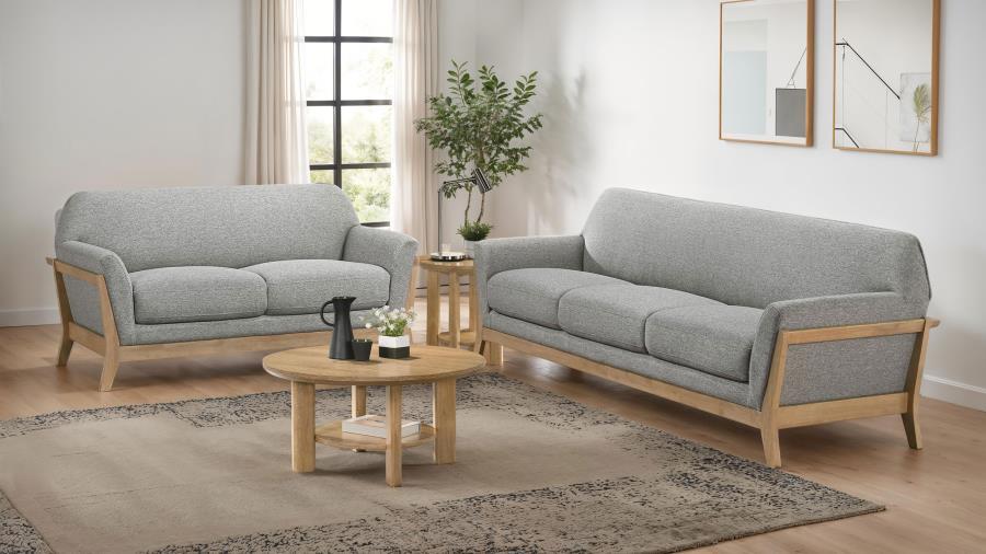 Vaughn - Fabric Upholstered Flared Arm Sofa Set Stationary Sofas & Loveseats by Coaster Fine Furniture - Walls Furniture & Mattress