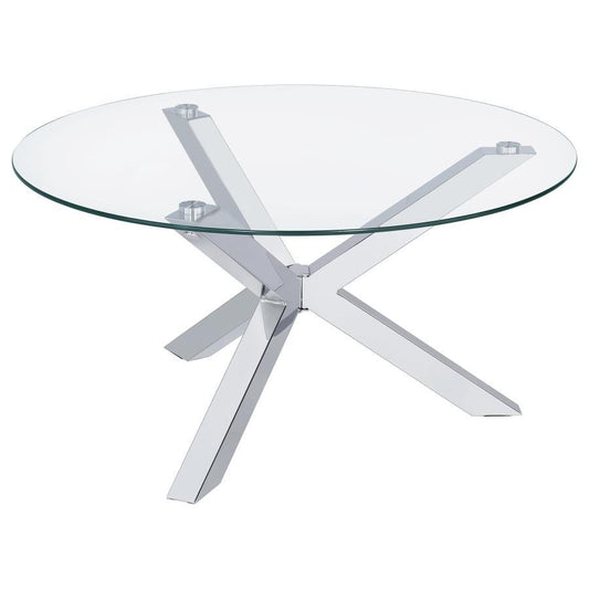 Kenzie - Round Tempered Glass Top Table End Tables by Coaster Fine Furniture - Walls Furniture & Mattress
