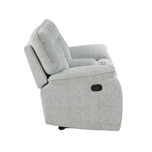 Chablis - Reclining Console Loveseat - Mist Gray Reclining Loveseats by New Classic - Walls Furniture & Mattress