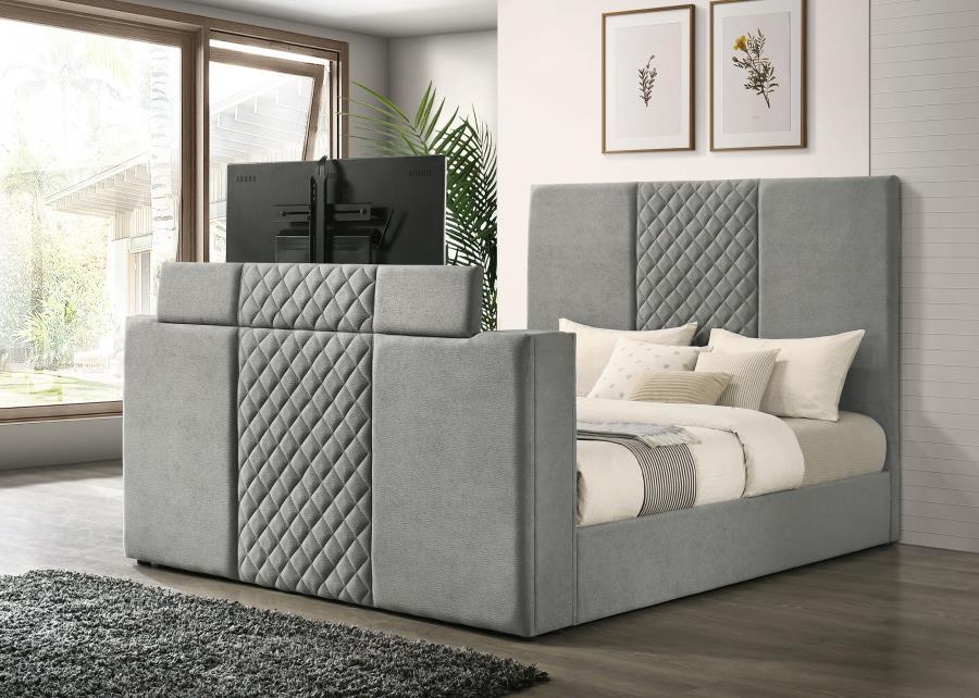 Tara - Upholstered Panel TV Bed Upholstered Beds by Coaster Fine Furniture - Walls Furniture & Mattress