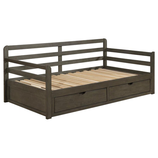 Sorrento - 2 - Drawer Twin Long Daybed With Extension Trundle - Gray Daybeds by CoasterEssence - Walls Furniture & Mattress