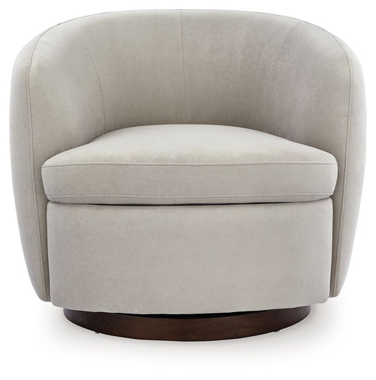 Annbury - Swivel Accent Chair - Light Beige Swivel Chairs by Signature Design by Ashley® - Walls Furniture & Mattress