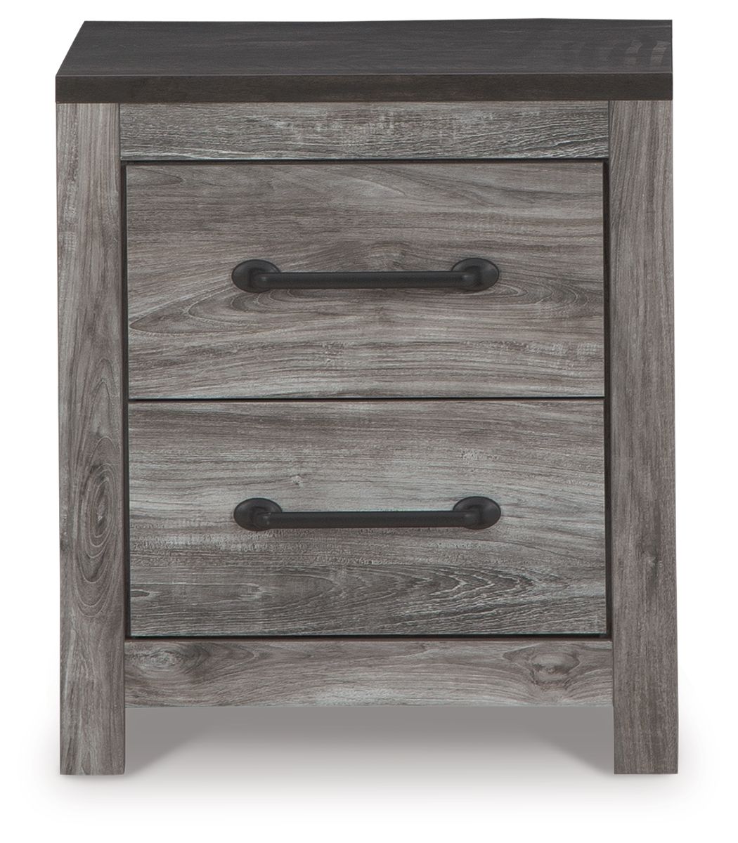 Bronyan - Two Drawer Night Stand - Dark Gray Accent Nightstands by Signature Design by Ashley® - Walls Furniture & Mattress