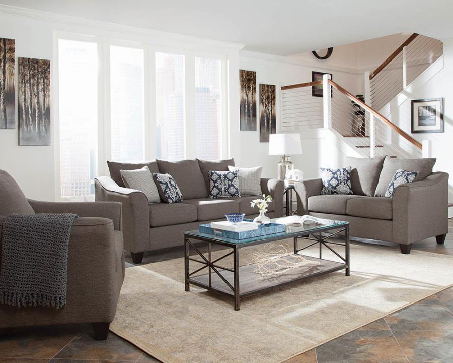 Salizar - Upholstered Flared Arm Loveseat Stationary Loveseats by CoasterEssence - Walls Furniture & Mattress
