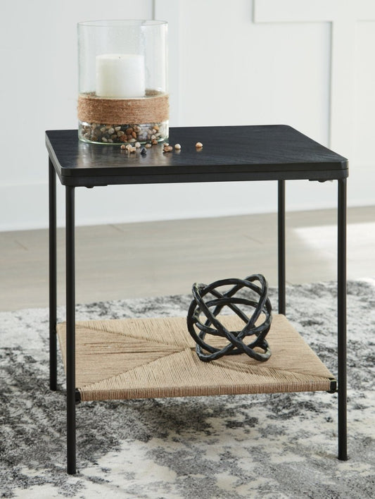 Minrich - Accent Table - Black / Natural Accent Tables by Signature Design by Ashley® - Walls Furniture & Mattress
