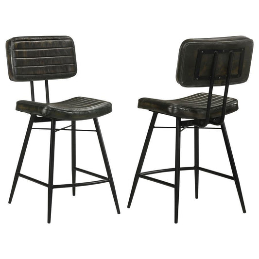 Partridge - Leather Counter Chair (Set of 2) Stool Sets by CoasterElevations - Walls Furniture & Mattress