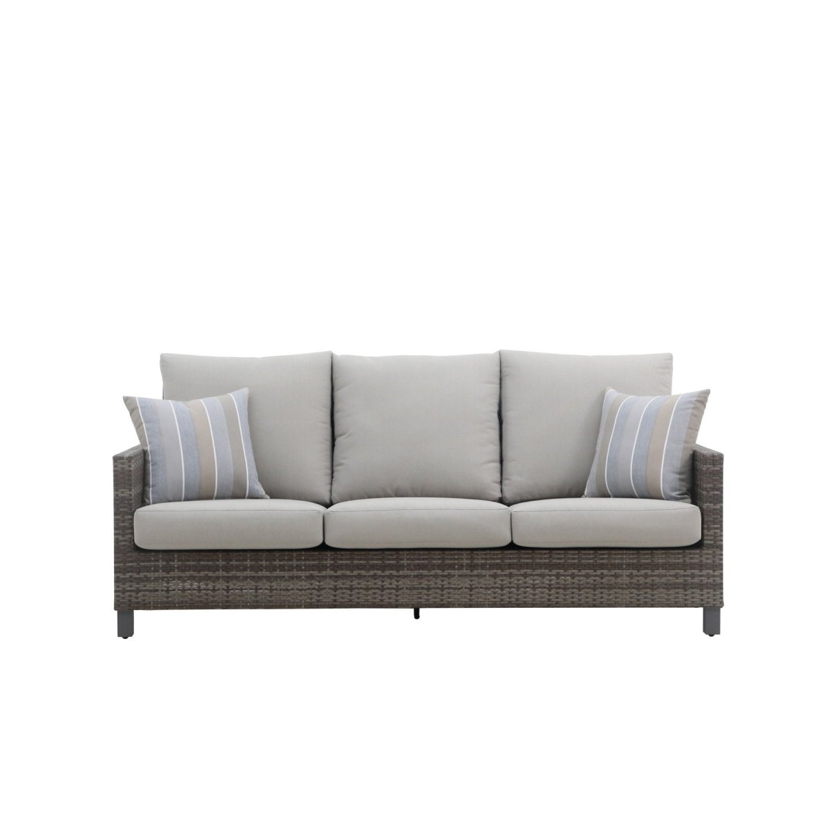 Bungalow - Patio Sofa With 2 Accent Pillows - Gray Sofas by New Classic - Walls Furniture & Mattress