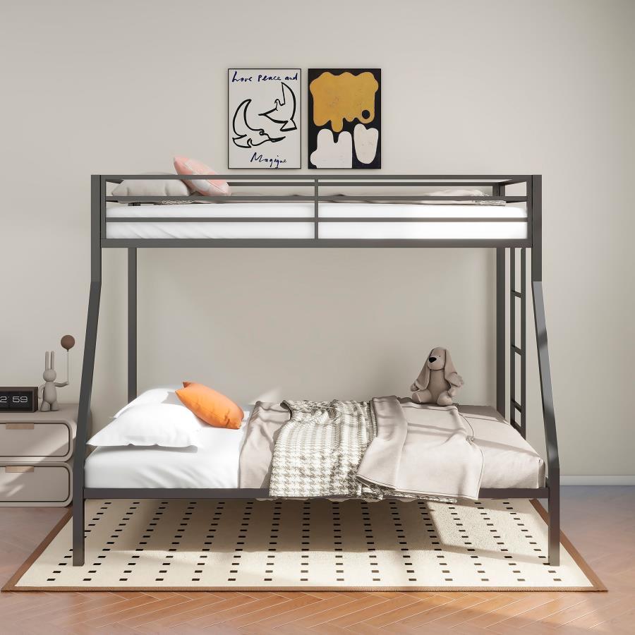 Alevera - Metal Bunk Bed With Ladder Bunk Beds by Coaster Fine Furniture - Walls Furniture & Mattress