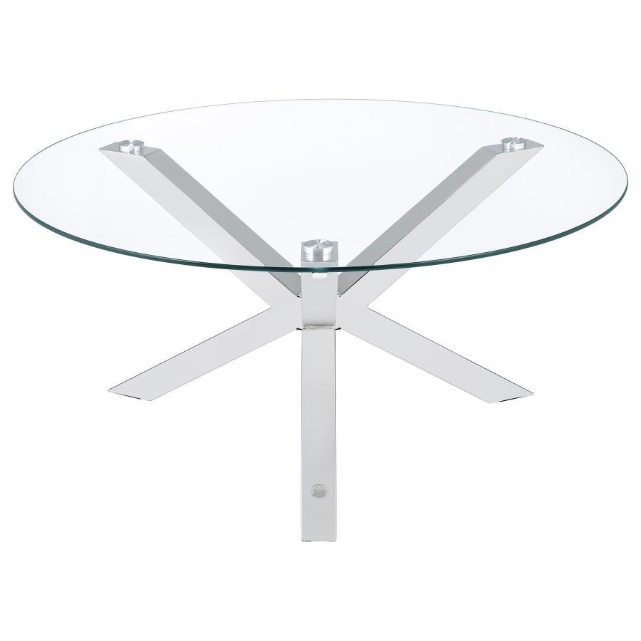 Kenzie - Round Tempered Glass Top Table End Tables by Coaster Fine Furniture - Walls Furniture & Mattress