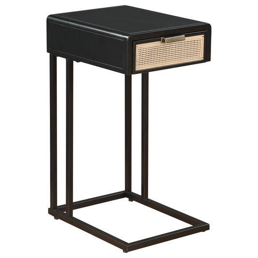 Amherst - 1 - Drawer Radio Weave Cane Metal Side Table Side Tables by Coaster Fine Furniture - Walls Furniture & Mattress