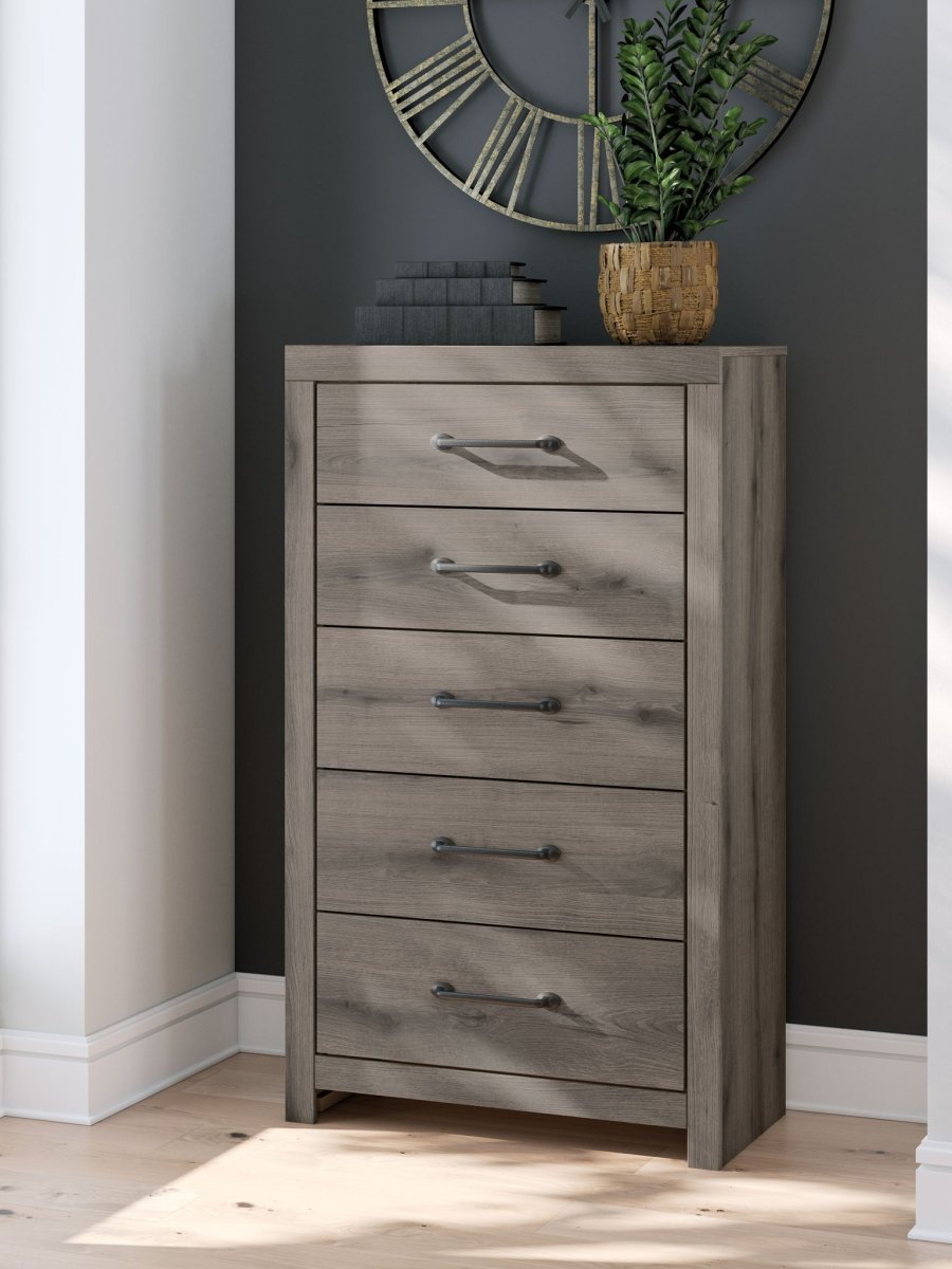 Graystorm - Five Drawer Chest - Brown Gray Accent Chests by Signature Design by Ashley® - Walls Furniture & Mattress