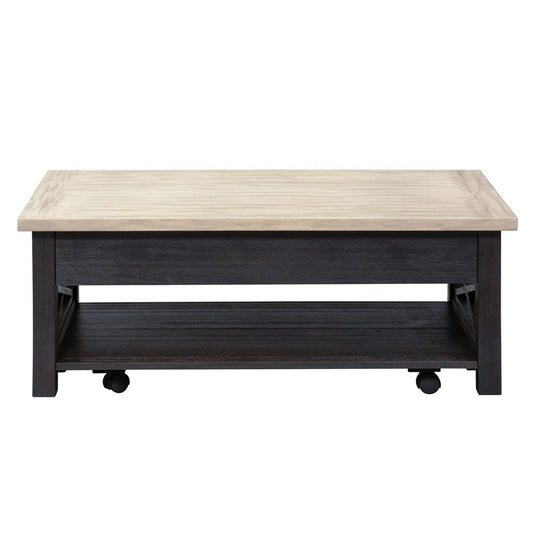 Heatherbrook - Lift Top Cocktail Table - Black Cocktail Tables by Liberty Furniture - Walls Furniture & Mattress