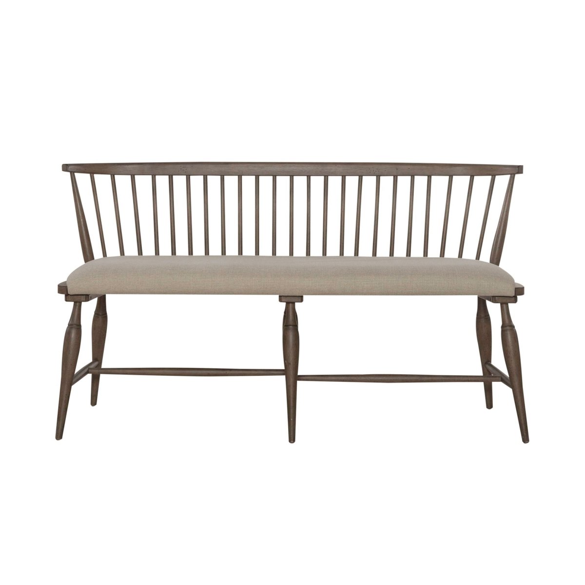 Americana Farmhouse - Upholstered Seat Windsor Bench (RTA) - Light Brown Dining Benches by Liberty Furniture - Walls Furniture & Mattress