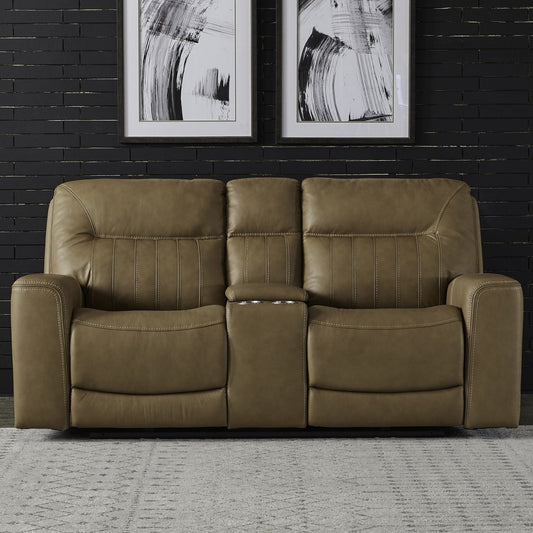 Bennett - Loveseat With Console P2 & ZG - Butternut - Butternut Leather Reclining Loveseats by Liberty Furniture - Walls Furniture & Mattress