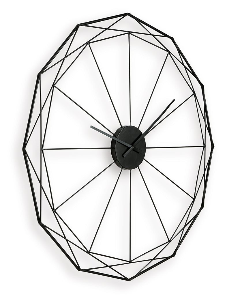 Arkthorne - Black - Wall Clock Wall Clocks by Signature Design by Ashley® - Walls Furniture & Mattress
