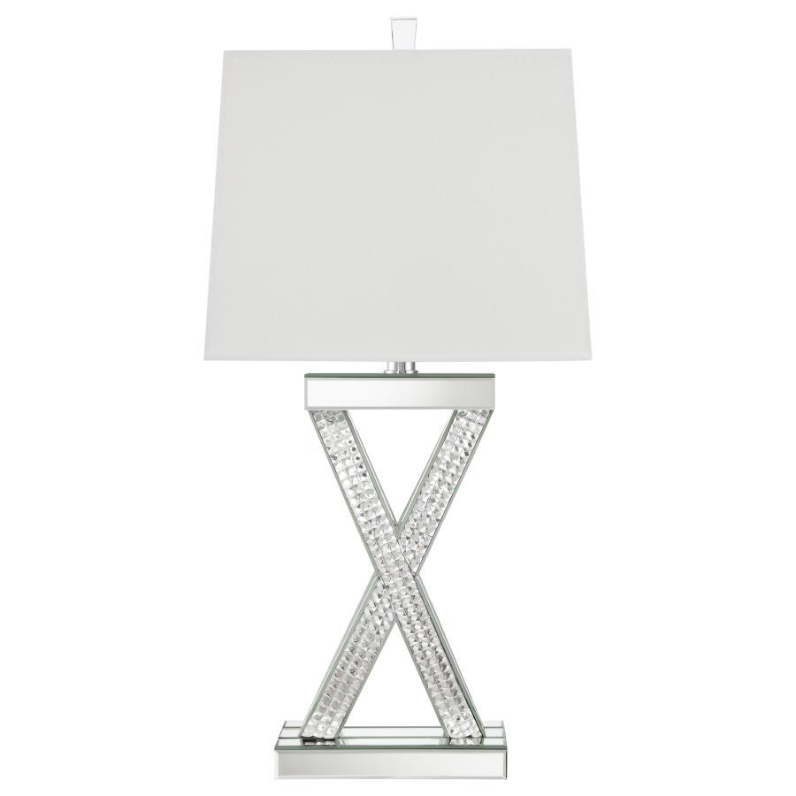 Dominick - Tapered Mirrored Acrylic Table Lamp - Silver Table Lamps by CoasterElevations - Walls Furniture & Mattress
