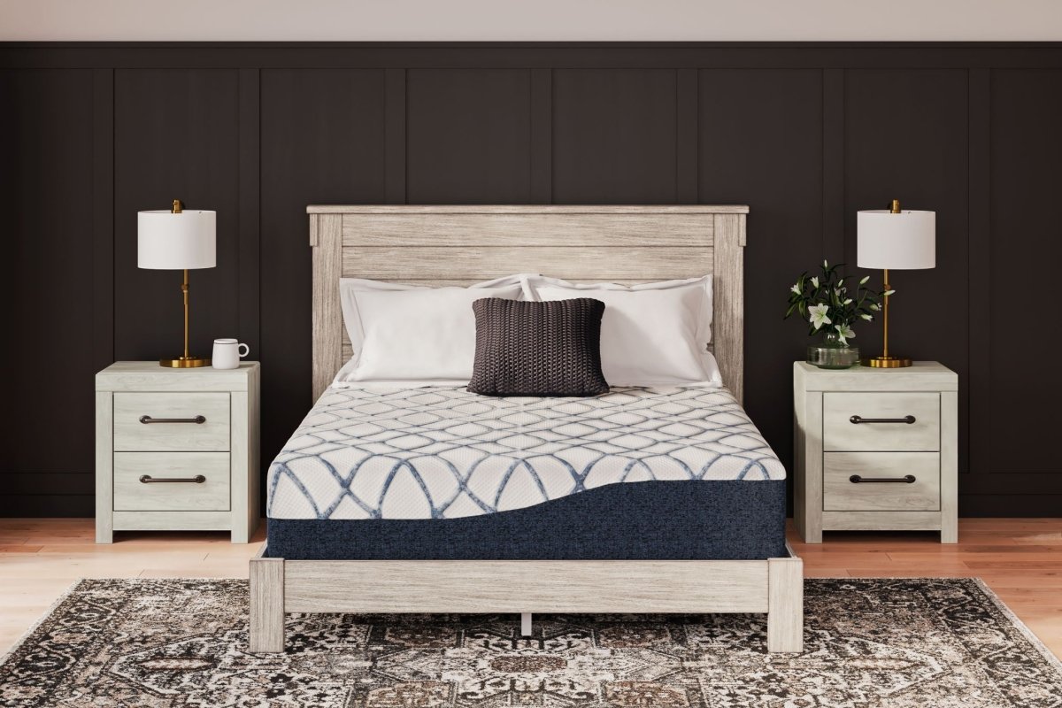 12 Inch Chime Elite 2.0 - Twin Mattress - White / Blue Memory Foam Mattresses by Sierra Sleep® by Ashley - Walls Furniture & Mattress