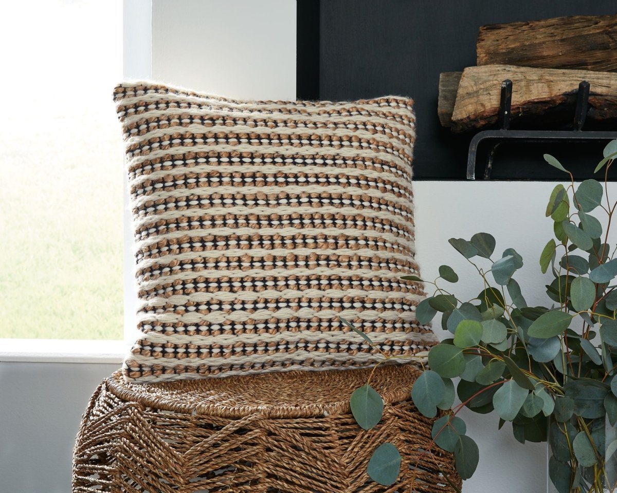Nealington - Pillow - Brown / Black / White Throw Pillows by Signature Design by Ashley® - Walls Furniture & Mattress