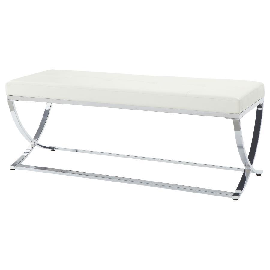 Walton - Leatherette Upholstered Tufted Accent Bench Upholstered Benches by CoasterEssence - Walls Furniture & Mattress