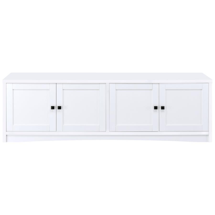 Laughlin - 4 Door Engineered Wood TV Stand - White TV Stands by CoasterEveryday - Walls Furniture & Mattress