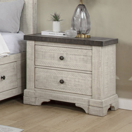 Augusta - Two Drawer Nightstand With USB Port Nightstands w/ Charging Stations by New Classic - Walls Furniture & Mattress