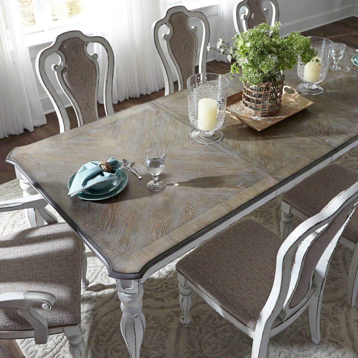 Magnolia Manor - Rectangular Table Set 5 Piece Dining Room Sets by Liberty Furniture - Walls Furniture & Mattress