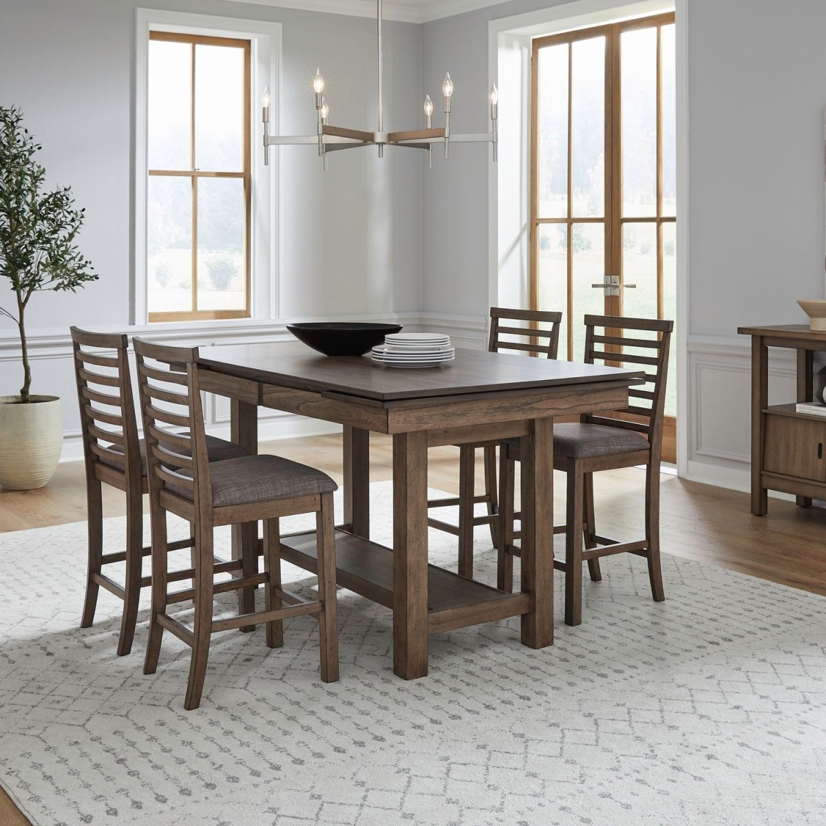 Brook Bay - Gathering Trestle Table Set 5 Piece Dining Room Sets by Liberty Furniture - Walls Furniture & Mattress
