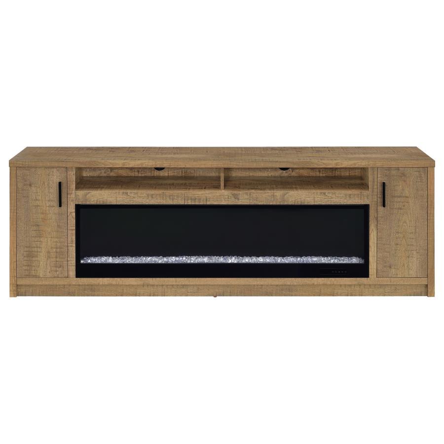 Eddy - 79" 2 - Door TV Stand Fireplace Media Console - Mango Fireplace TV Stands by Coaster Fine Furniture - Walls Furniture & Mattress