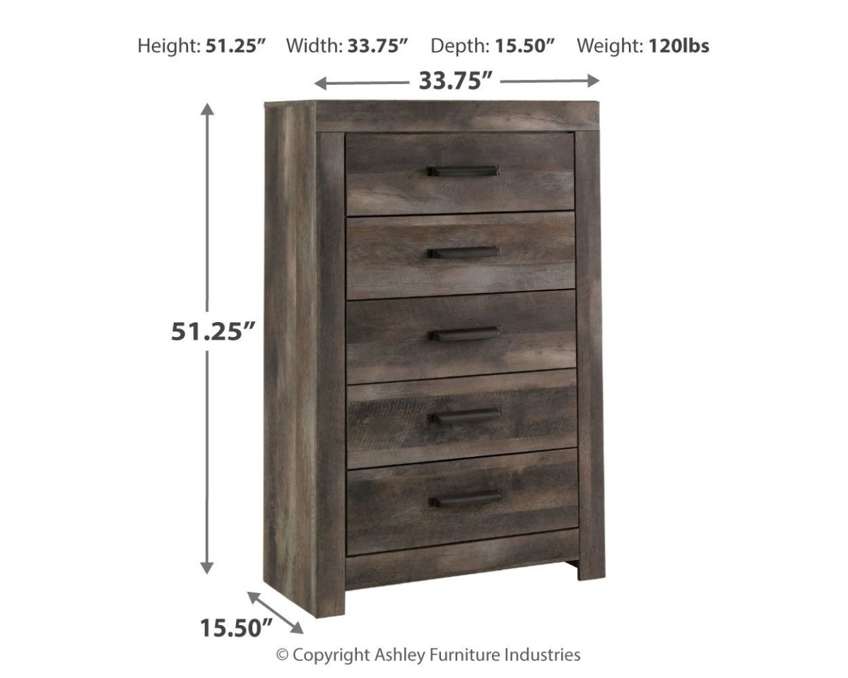 Wynnlow - Five Drawer Chest - Gray Accent Chests by Signature Design by Ashley® - Walls Furniture & Mattress