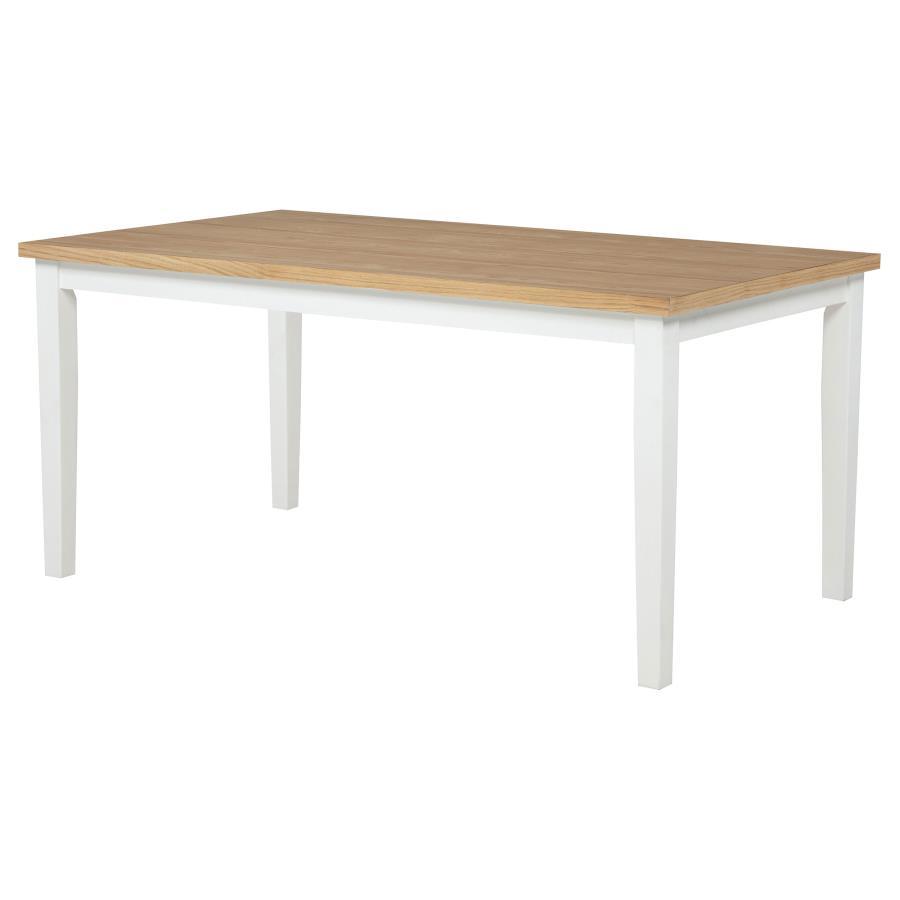 Andrews - 66" Rectangular Dining Table - Light Ash And White Dining Tables by Coaster Fine Furniture - Walls Furniture & Mattress