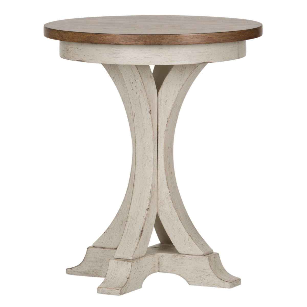 Farmhouse Reimagined - Round Chair Side Table - White Chair Side Tables by Liberty Furniture - Walls Furniture & Mattress