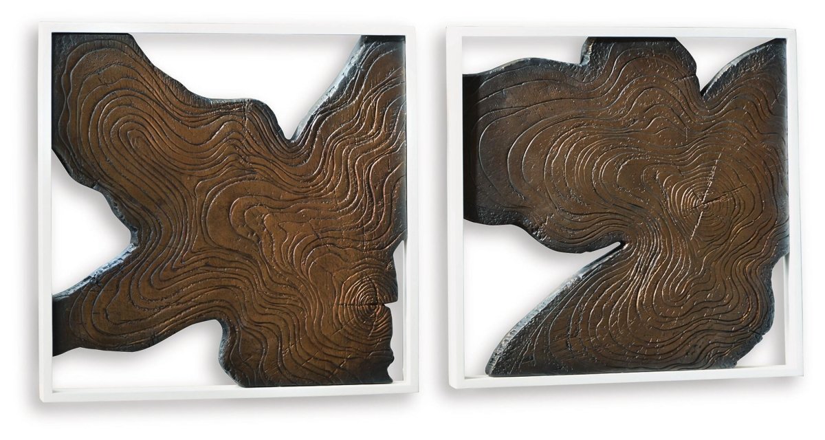 Landley - Wall Decor Set (Set of 2) - Brown / White Wall Decor by Signature Design by Ashley® - Walls Furniture & Mattress